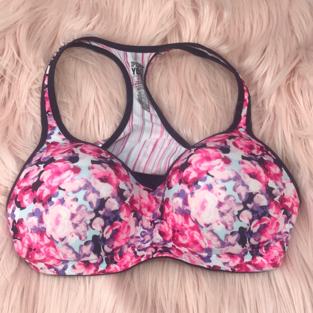 Pink Yoga Push Up Sports Bra